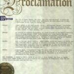 Proclamation from  Mayor Ernest D. DAVIS